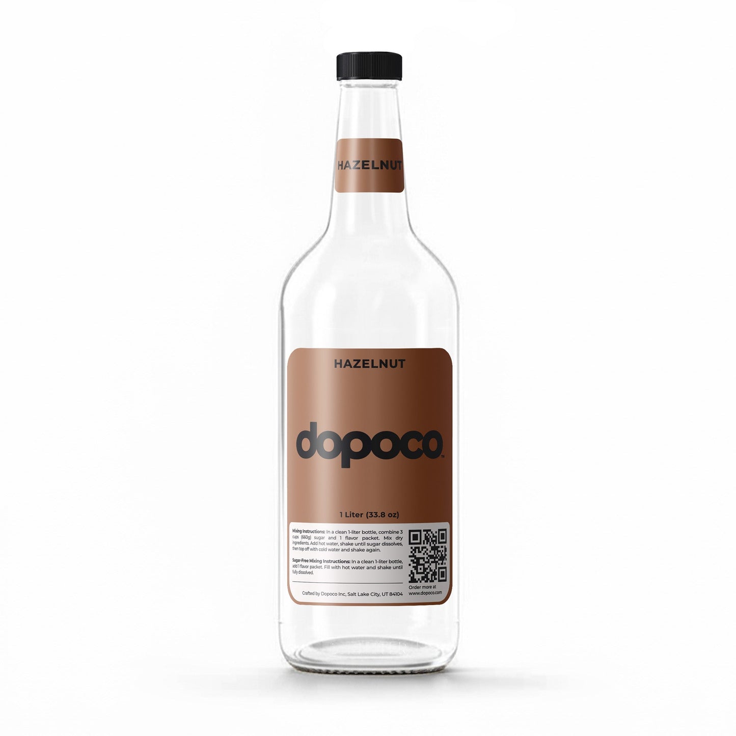 Glass Bottle - 1 Labeled Bottle with Cap