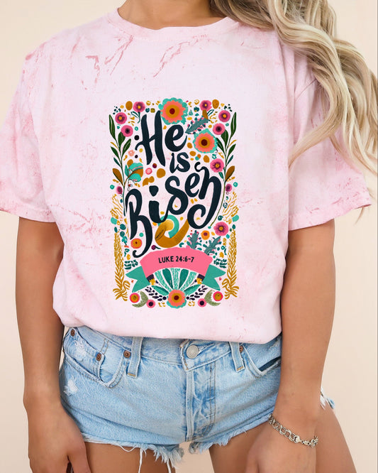 He is Risen Comfort Colors Garment Dyed Christian T Shirt