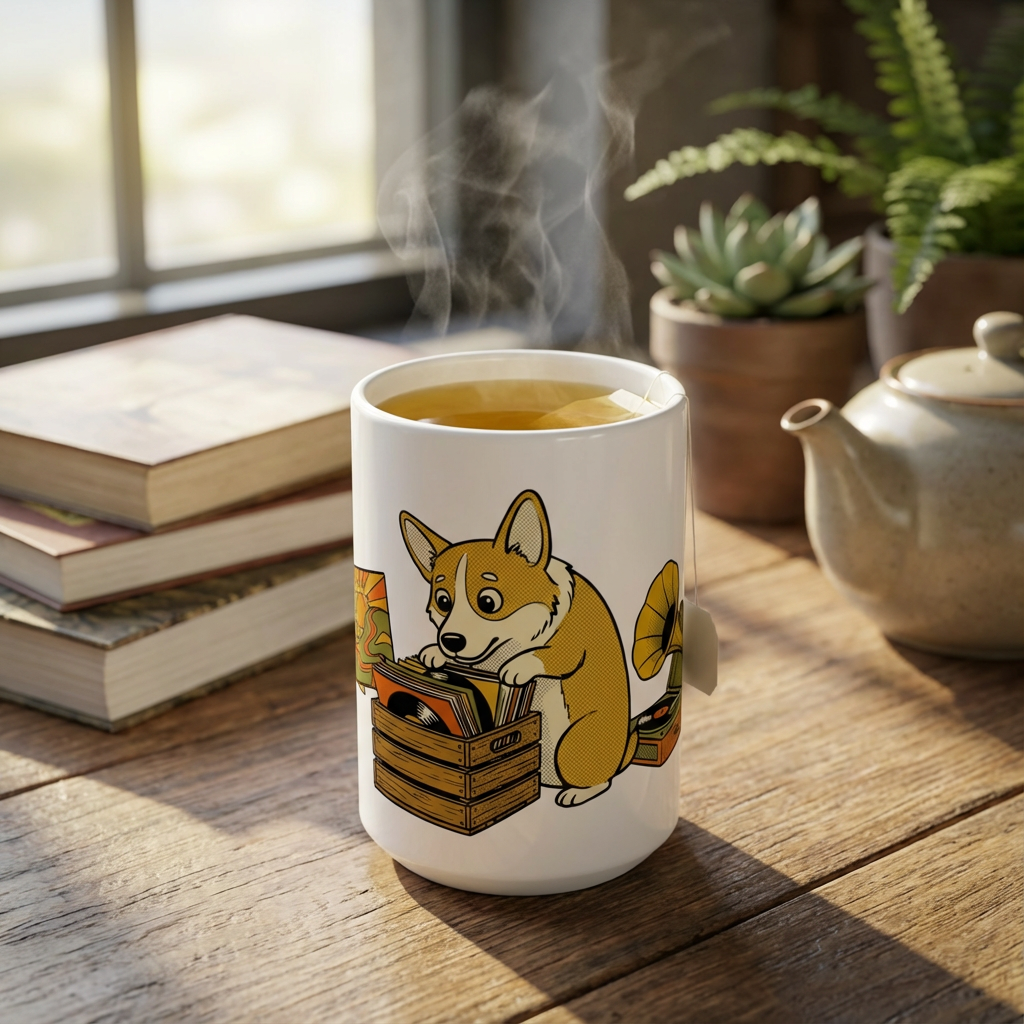 Hi-Fi Hounds - Crate Digger Corgi 15oz Mug