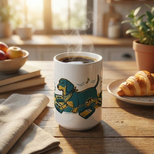 Hi-Fi Hounds - Dachshund Discs 15oz Mug