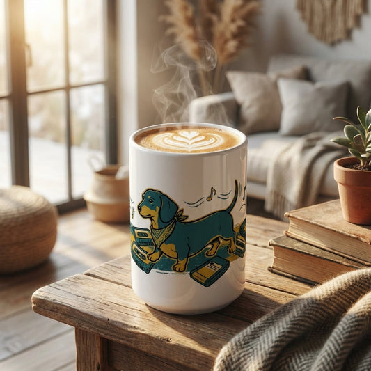 Hi-Fi Hounds - Dachshund Discs 15oz Mug
