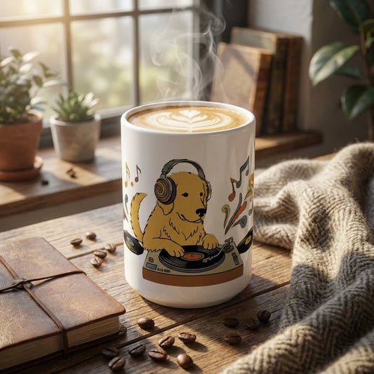 Hi-Fi Hounds - Spinning Gold 15oz Mug