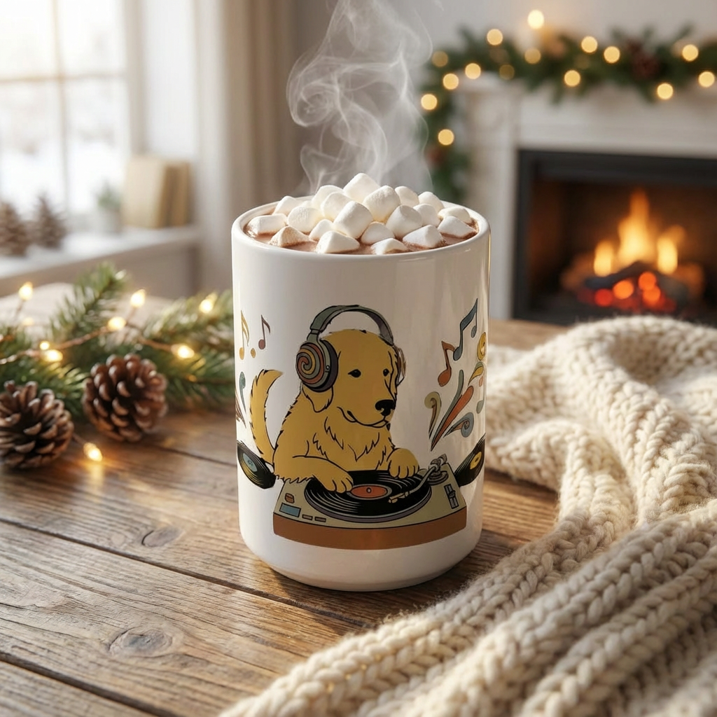 Hi-Fi Hounds - Spinning Gold 15oz Mug