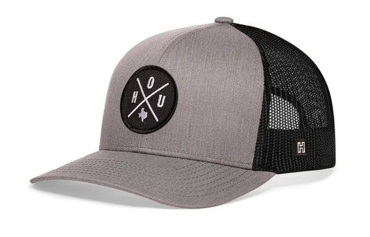 Houston Trucker Hat  |  Gray-Black HOU X Snapback