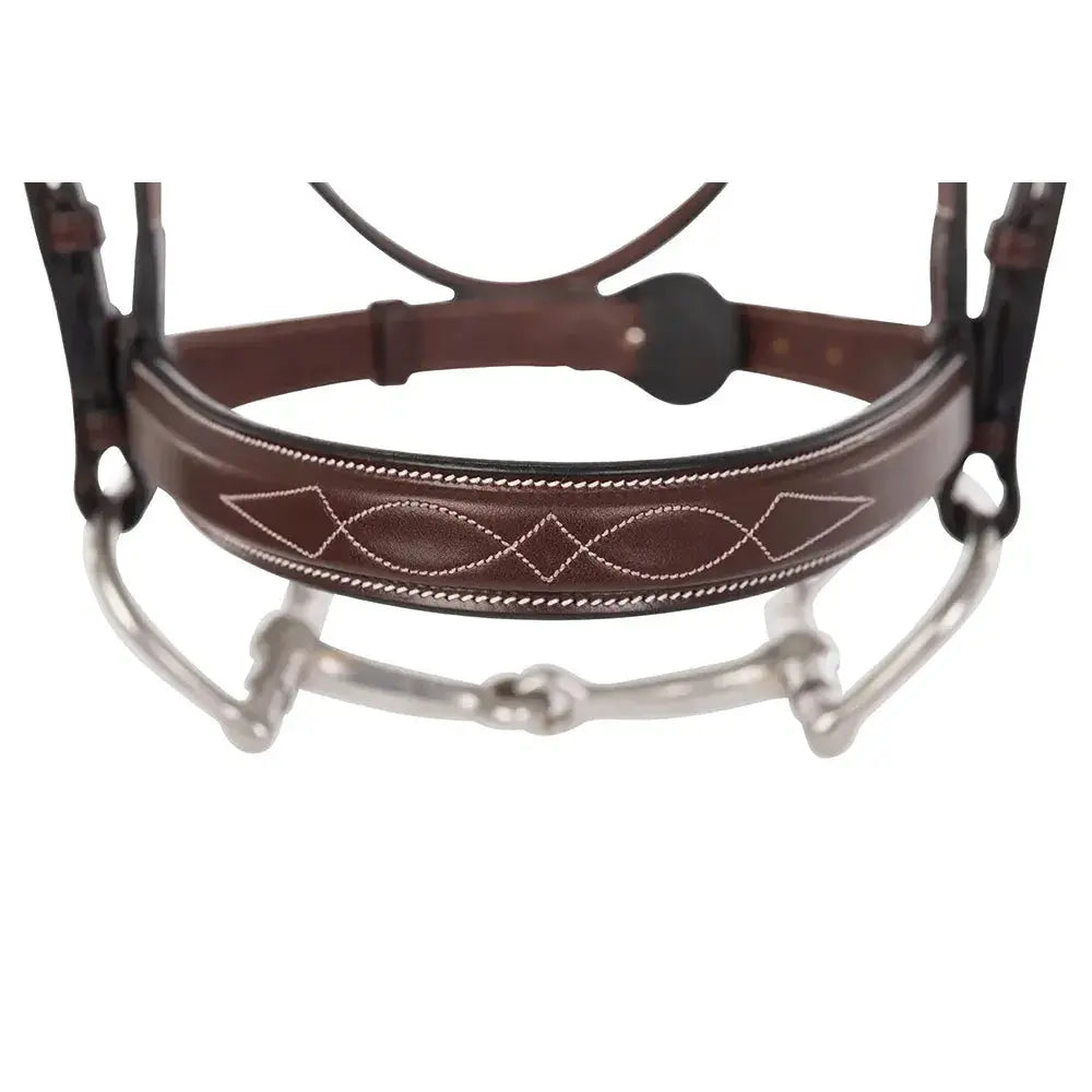 Huntley Equestrian Sedgwick Fancy Stitched Square Raised Hunter Horse Bridle with Reins