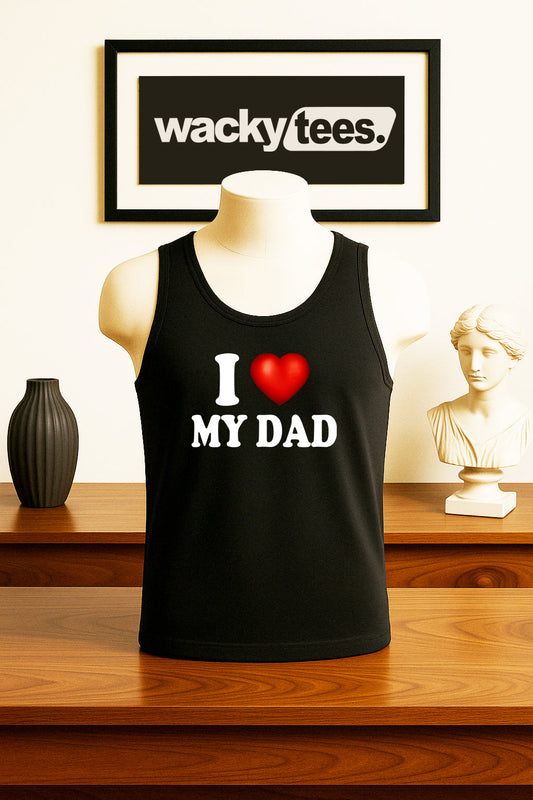 I Love My Dad I Heart Funny Adult Humor Graphic Tee Shirt