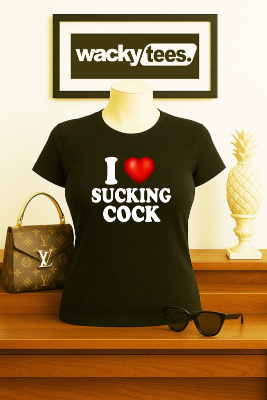 I Love Sucking Cock I Heart Funny Adult Humor Graphic Tee Shirt
