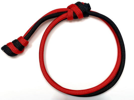 Jet Black and Red Double Rope Bracelet