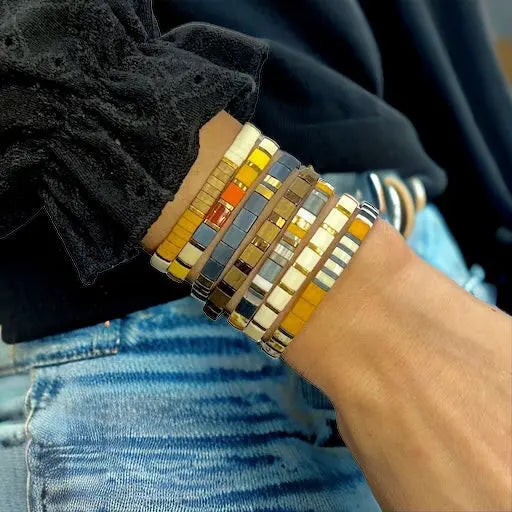 RETRO GLOW - 7 Tila Bead Bracelet Stack Mack & Rex