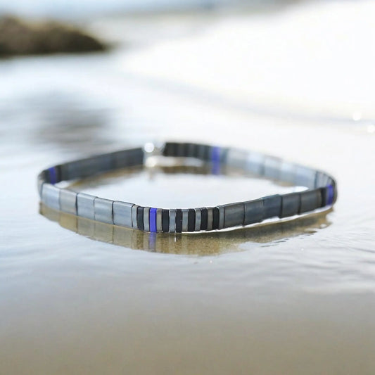 POLICE GRAY - Tila Bead Bracelet | Single Mack & Rex