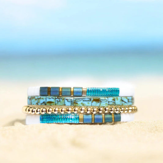 RADIANCE - 4 Tila Bead Bracelet Stack Mack & Rex