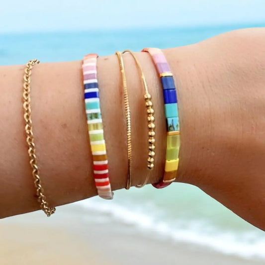 SHOW YOUR COLORS - Stack of 3 Tila Bead Bracelets Mack & Rex