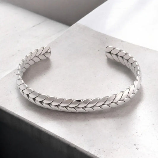 SILVER BRAID - Accent Cuff Bracelet Mack & Rex
