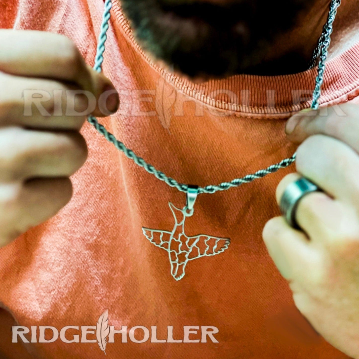 Camo Duck- Stainless Steel Necklace and Pendant *PREORDER*