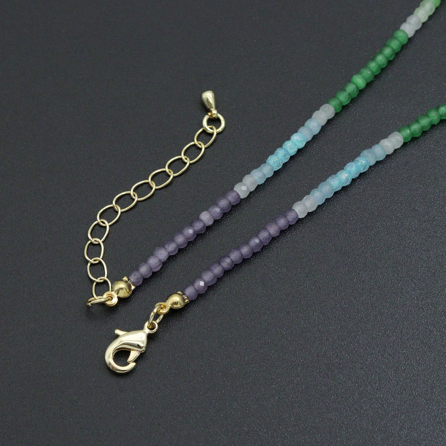 New Rainbow Color Rondelle Gemstone beads necklace, sku#EF817