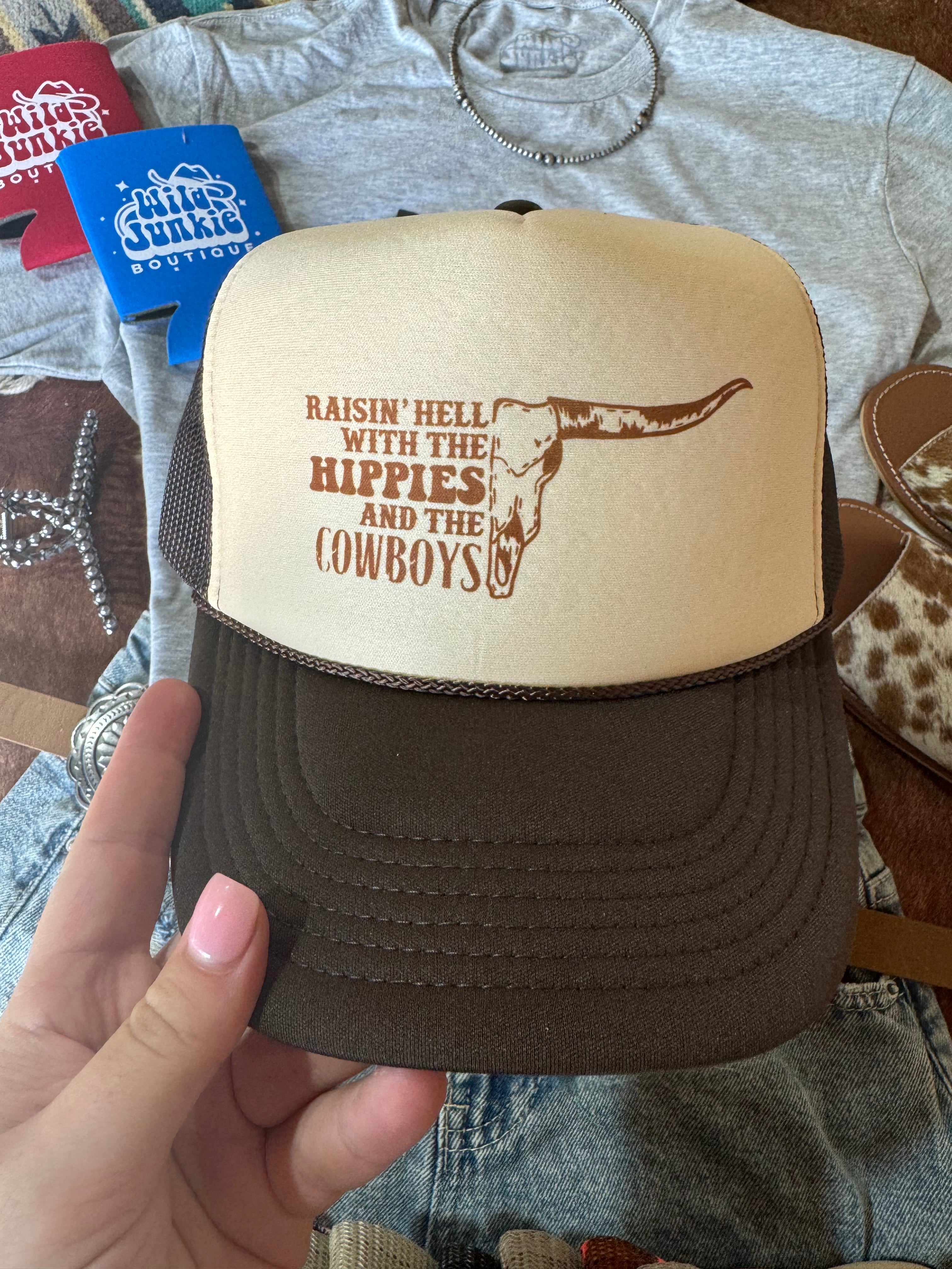 Raisin' Hell With Hippies & Cowboys Trucker Hat – Engineered