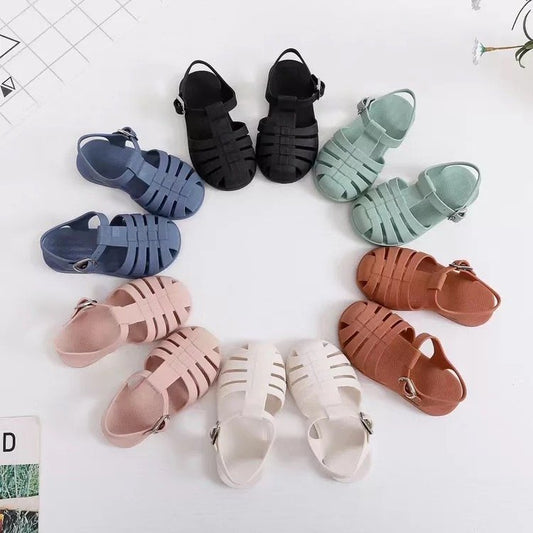 Kids Jelly Sandals – Waterproof, Wide Toe | Roman Style