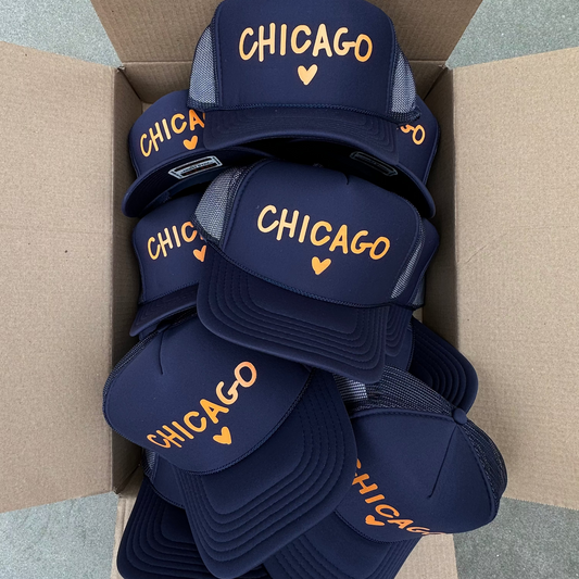 I LOVE CHICAGO ♡ printed trucker hat
