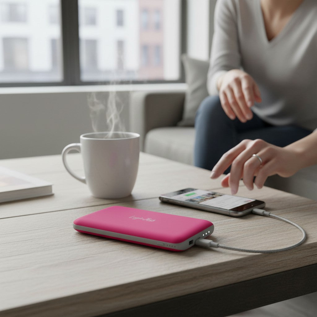 Fast Charge Power Bank | 10,000mAh Portable Charger | Slim USB-C Battery Pack for iPhone & Android | Travel & Golf Ready