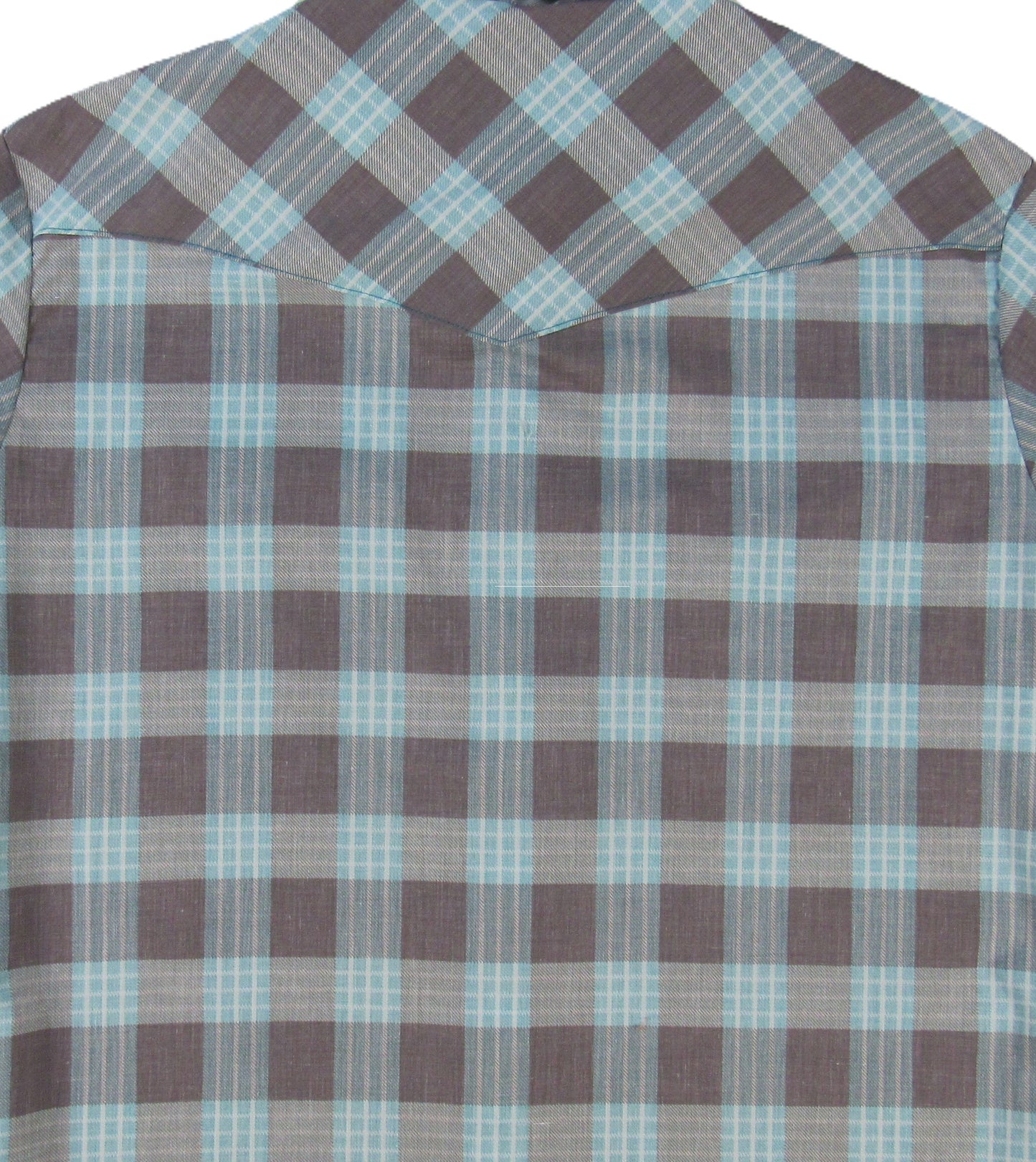 Feather Plaids - Brown & Turquoise - Short Sleeve - NEW FIT