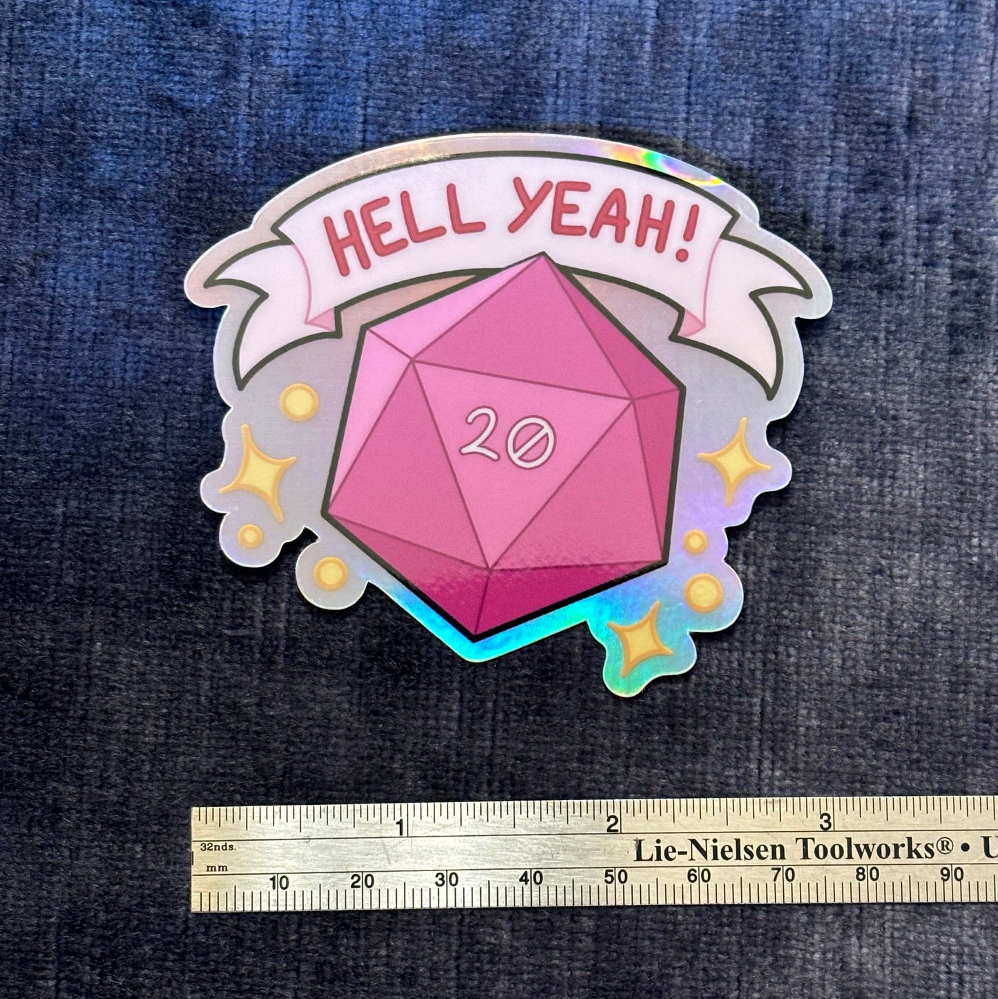 Hell Yeah! Nat 20! Metallic Vinyl Sticker – Celebrate Your Critical Triumph