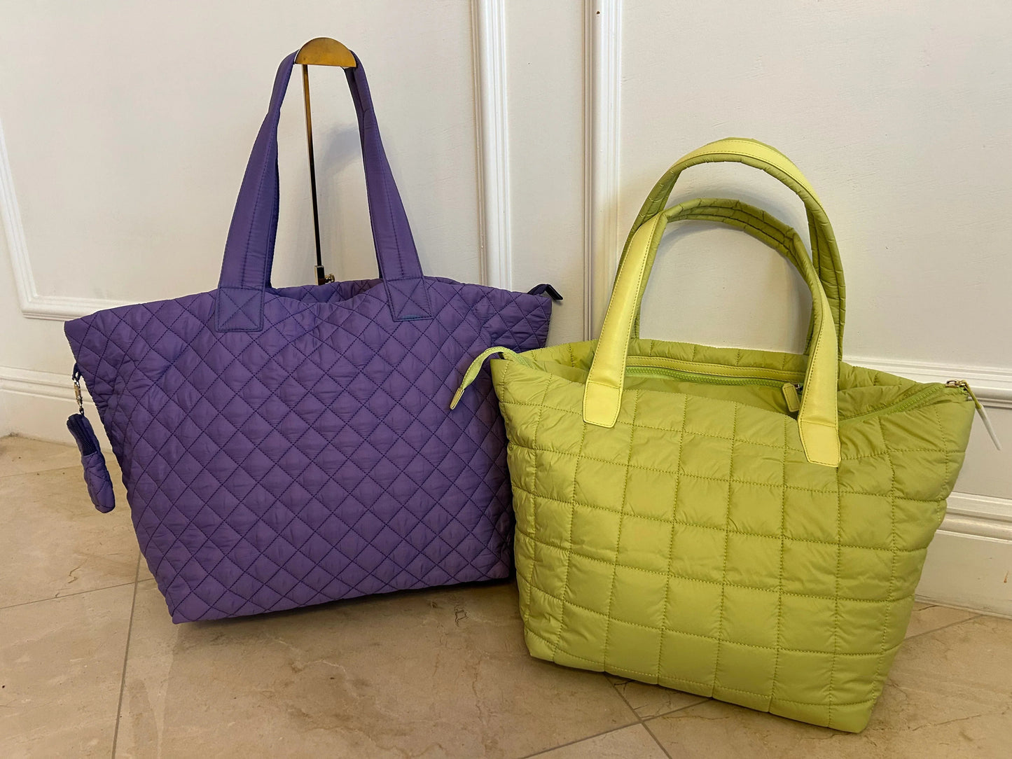 Quilted Nylon Tote – Lightweight, Triple-Zip, Travel & Work Ready