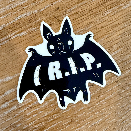I R.I.P. Bat Sticker 3”