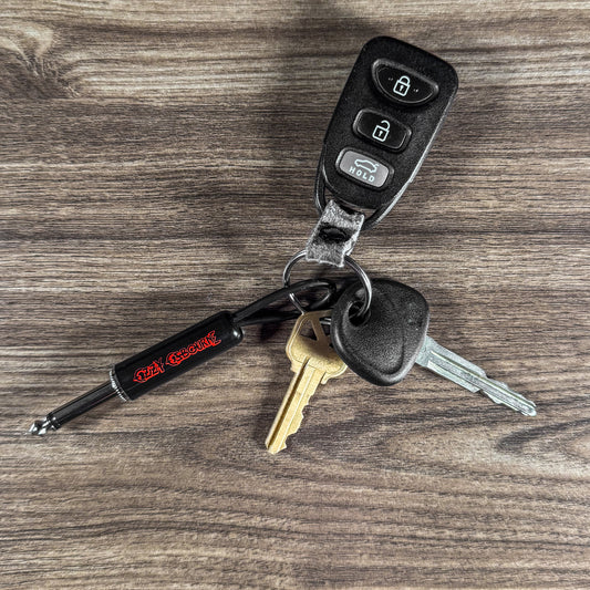 Ozzy Red Logo Guitar Plug Keychain