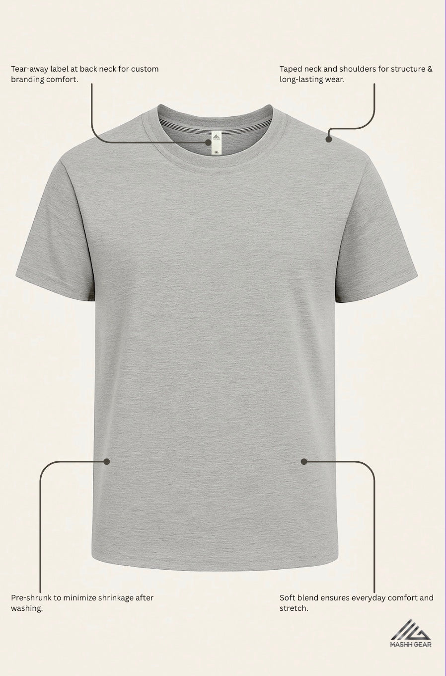 3-Pack Extra Soft Medium Weight Short Sleeve T-Shirts – Mashh Gear