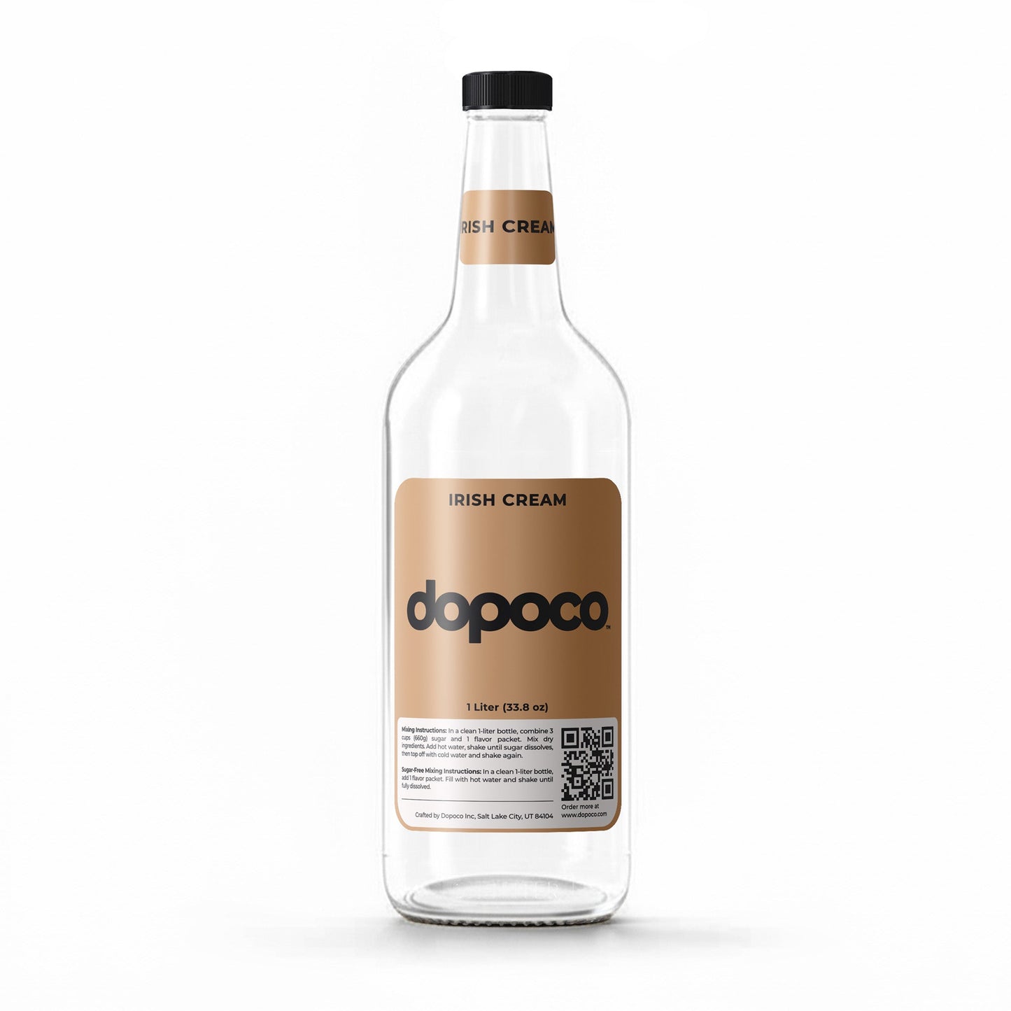 Glass Bottle - 1 Labeled Bottle with Cap
