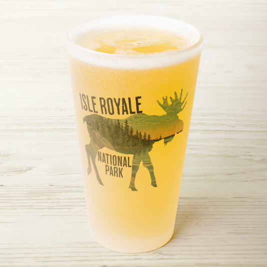 Isle Royale National Park Moose Frosted Pint Glass