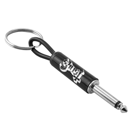 Ghost Logo Guitar Plug Keychain