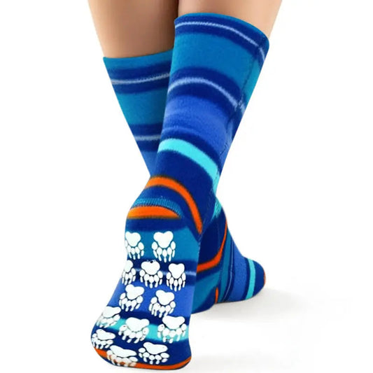 Kids' Nonskid Fleece Socks - Jazz Stripes