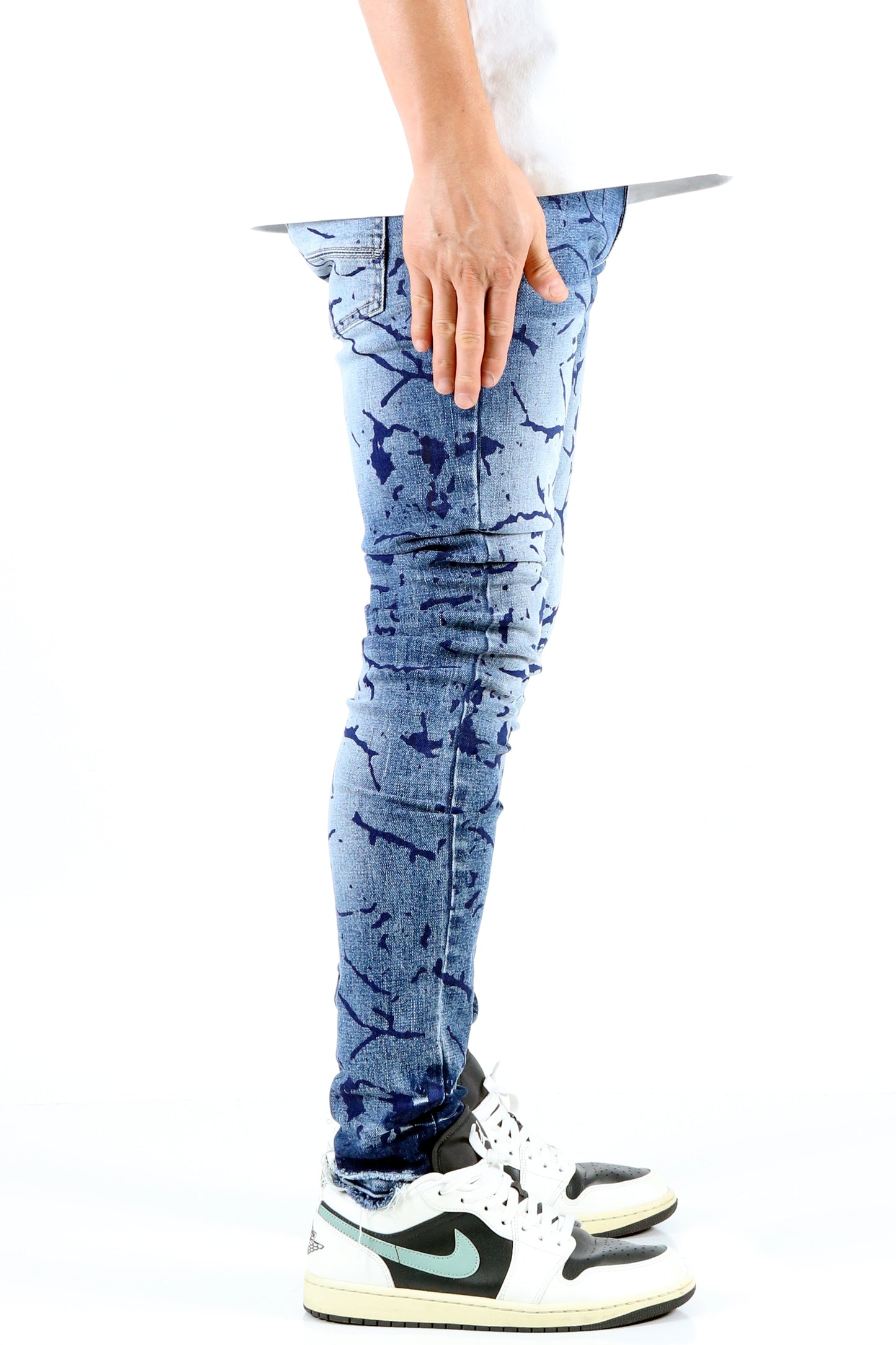 Vonzo Men's Premium Heavy Washed Skinny Denim Pants