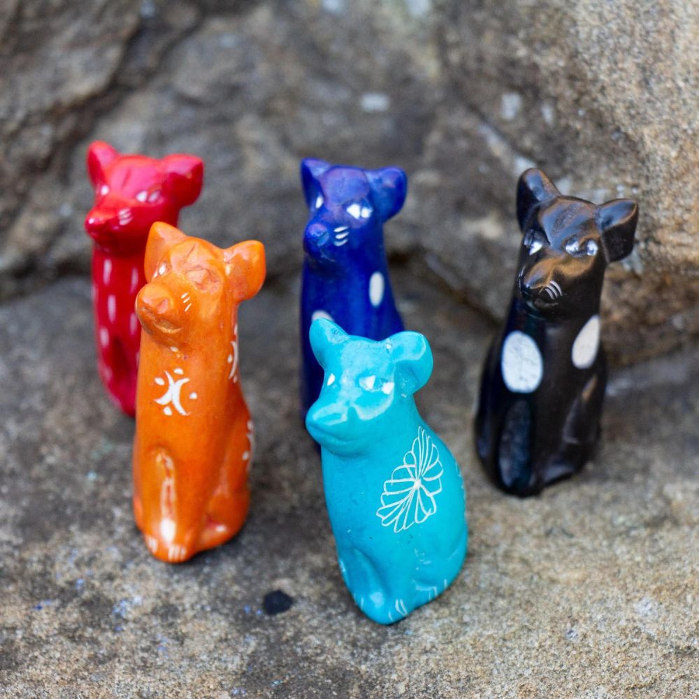 Tiny Soapstone Sitting Dog