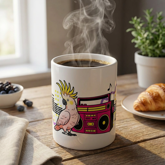 Karaoke Club Cockatoos - Boombox Blaster - 15oz Mug