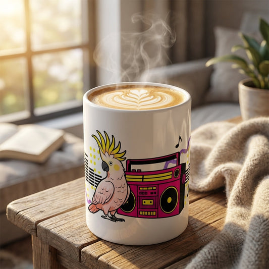 Karaoke Club Cockatoos - Boombox Blaster - 15oz Mug