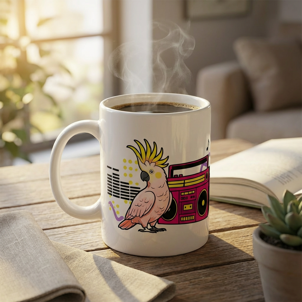 Karaoke Club Cockatoos - Boombox Blaster - 15oz Mug