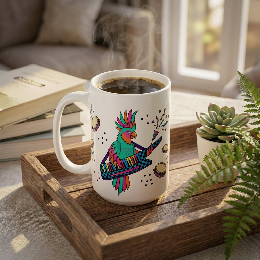 Karaoke Club Cockatoos - Keytar Hero - 15oz Mug