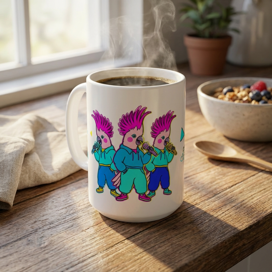 Karaoke Club Cockatoos - The Power Trio - 15oz Mug