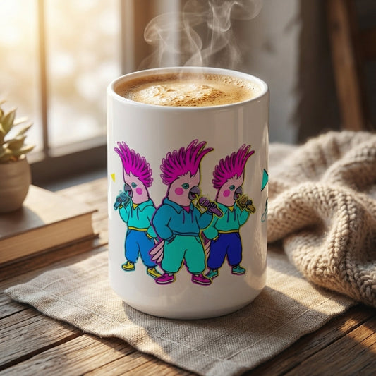 Karaoke Club Cockatoos - The Power Trio - 15oz Mug