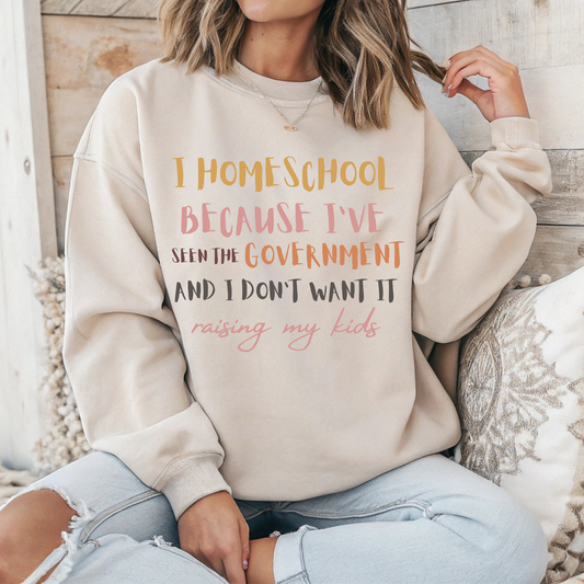I homeschool because I've see the Government | Hoodie - Crewneck | Teacher Shirt | Stylish Trendy Apparel