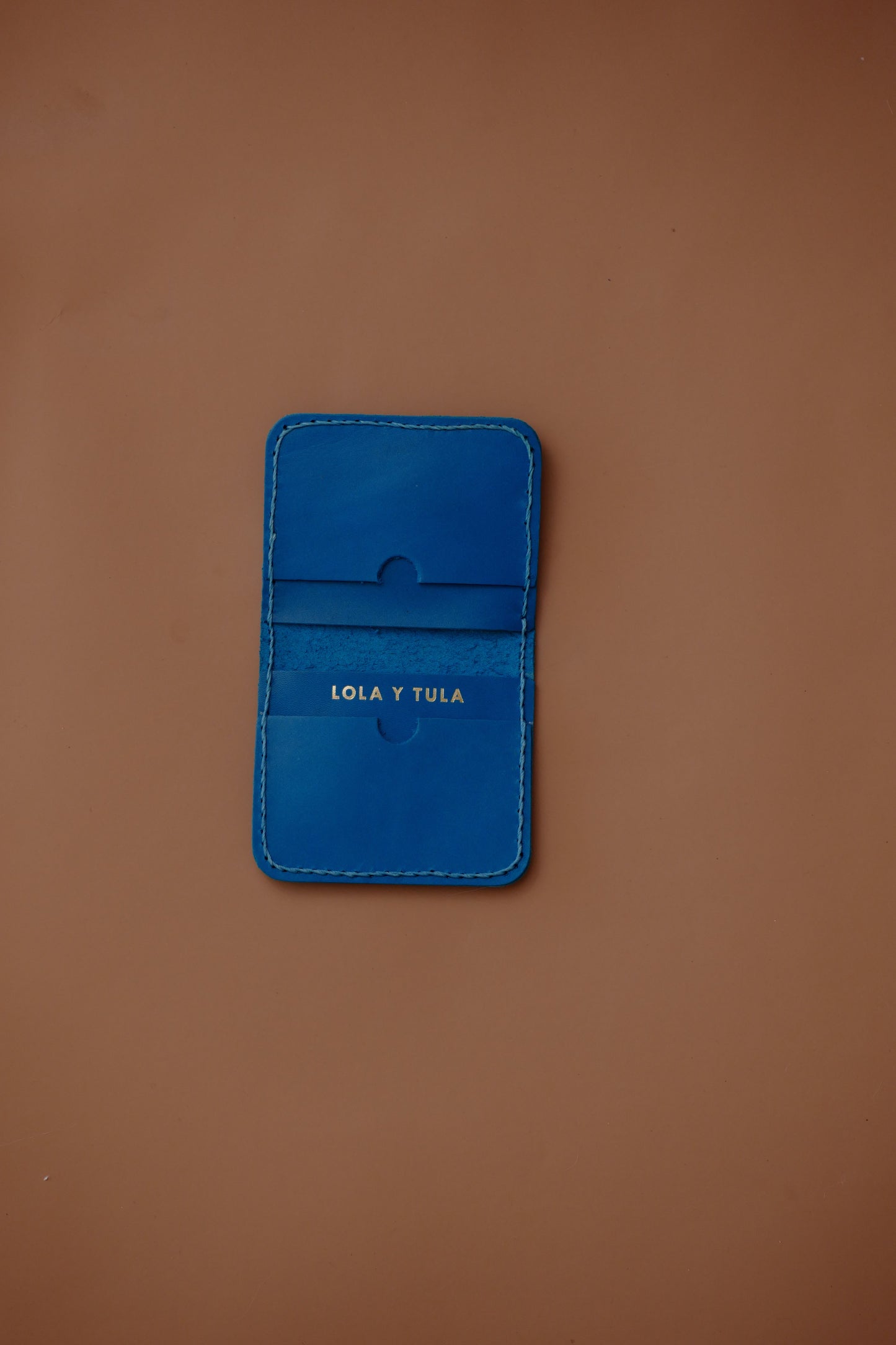 LEATHER CARDHOLDER WALLET // PACIFIC BLUE