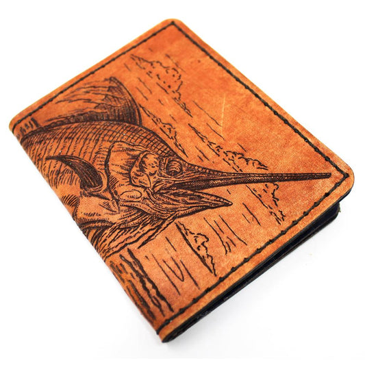 Handcrafted Leather Original Mens Wallet - Blue Marlin