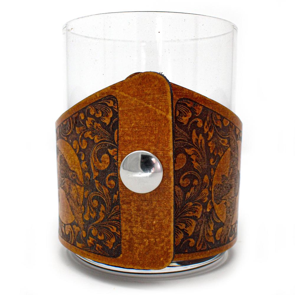 Handcrafted Leather Whiskey Glass Wraps |  Lab Bird Dog