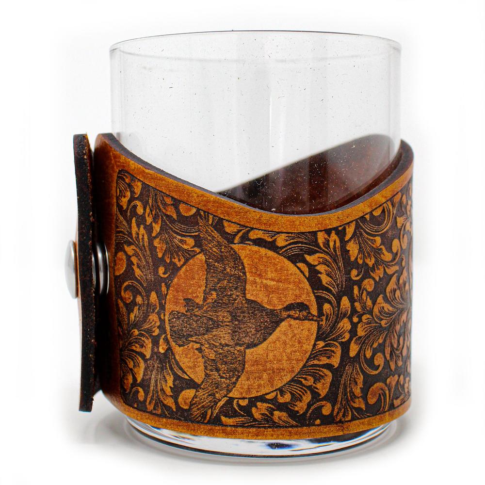 Handcrafted Leather Whiskey Glass Wraps |  Lab Bird Dog