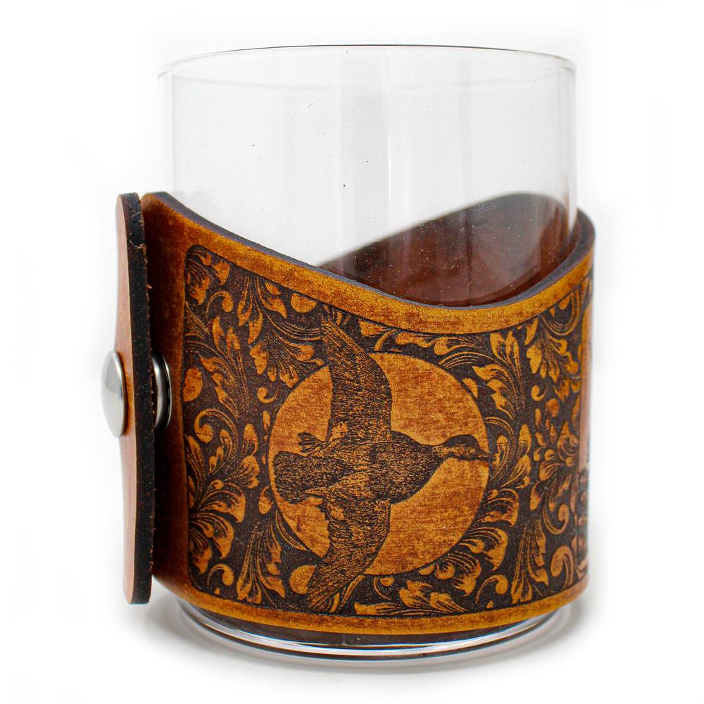Handcrafted Leather Whiskey Glass Wraps | Leaping Lab