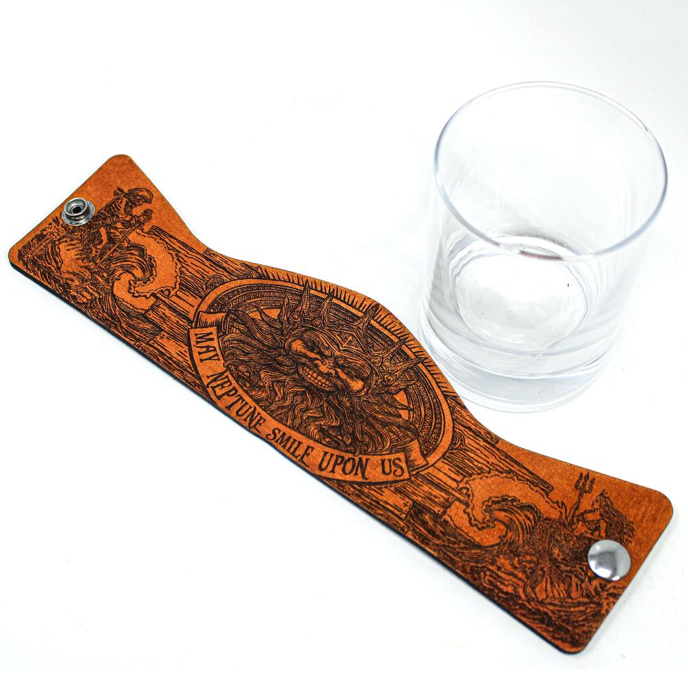Whiskey Glass Leather Wrap - Pirate Toast - NEPTUNE