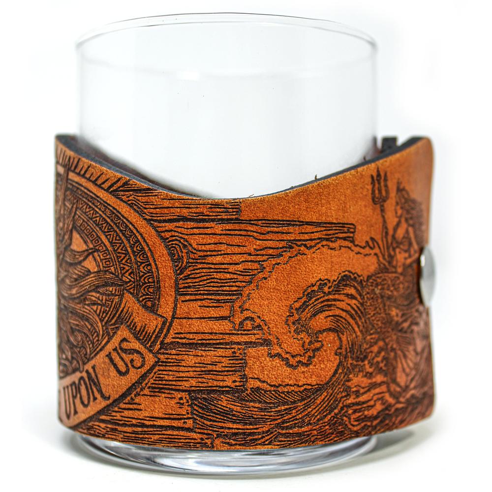 Whiskey Glass Leather Wrap - Pirate Toast - NEPTUNE