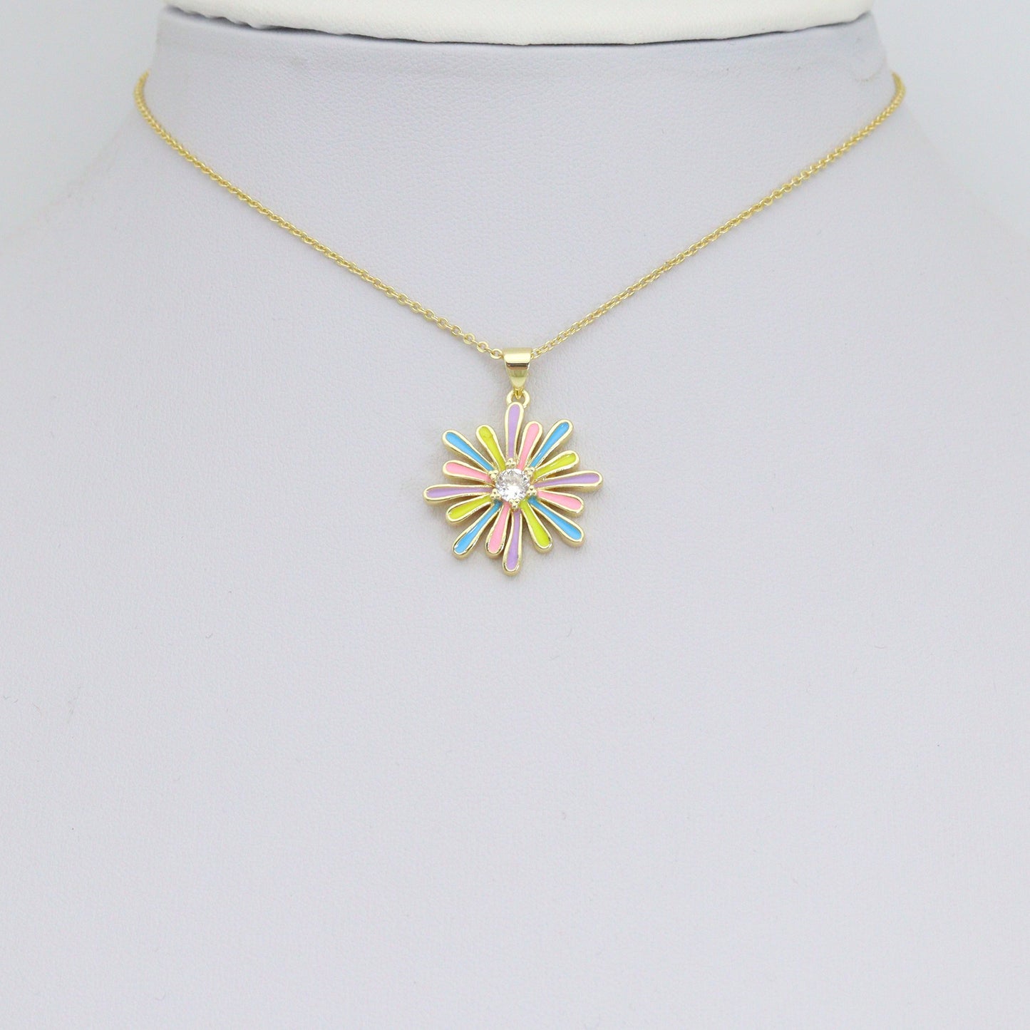 Colorful Enamel Flower charm For Necklace Bracelet Jewelry Making Supply, Sku#LX932